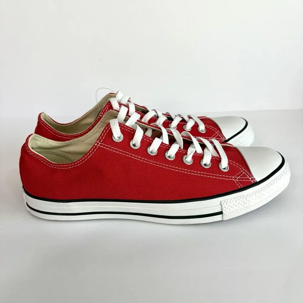 Converse All Star Chuck Taylor Shoes Ox Canvas Low Top Red Men's Size 10.5 M9696